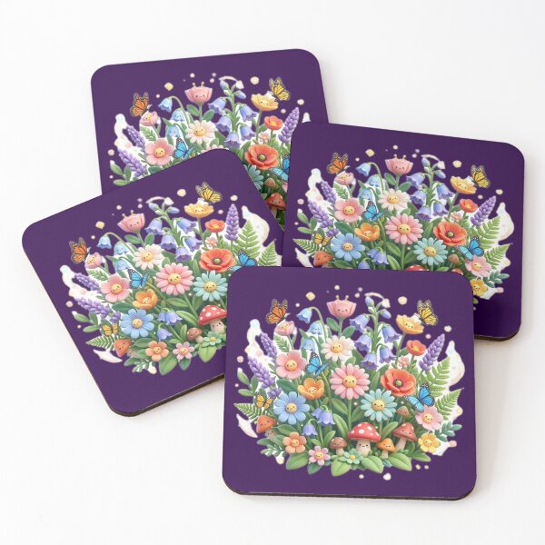 Item preview, Cute 3D Kawaii Wildflower Garden Clipart – Whimsical Smiling Flowers, Mushrooms & Butterflies Illustration designed and sold by Tinydoodlenest .