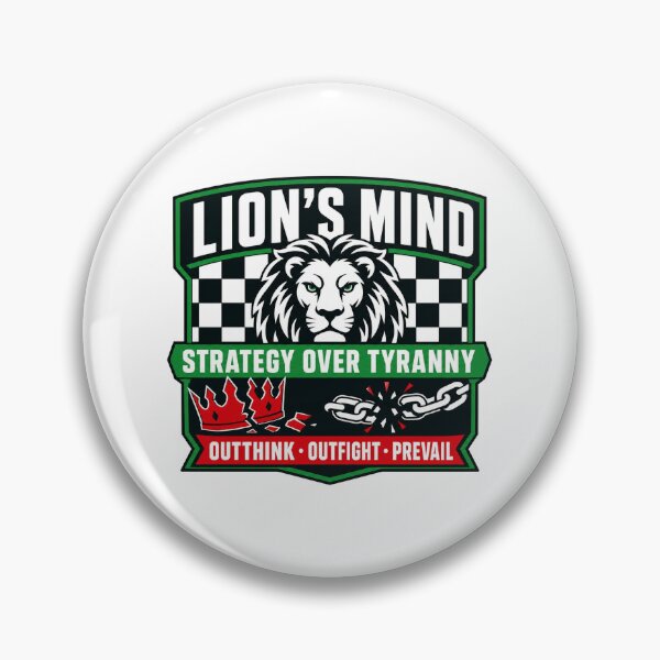 Item preview, Lion's Mind — Strategy Over Tyranny Retro Badge designed and sold by Art&Fun.