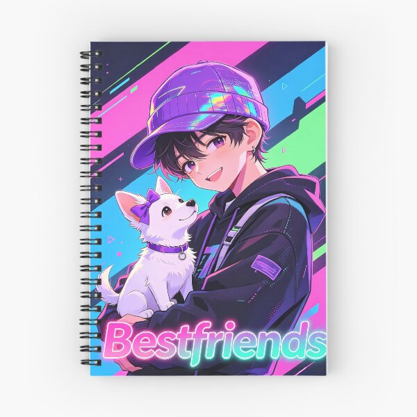 Item preview, Y2K Best Friends — Boy with Purple Hat & White Puppy designed and sold by Bondingbonding.