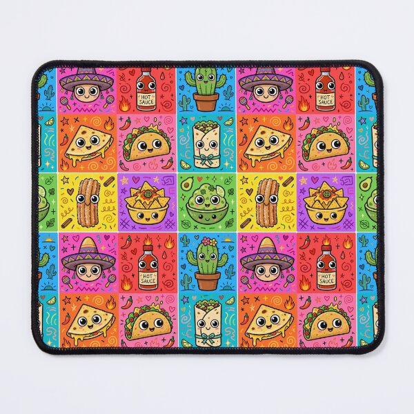 Item preview, Kawaii Mexican Food Fiesta Character Grid designed and sold by Teeny Quities.