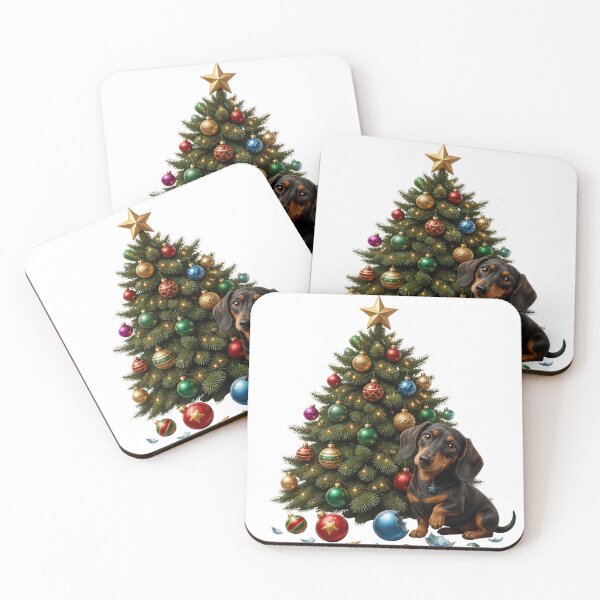 Item preview, Cute Dachshund Broken Christmas Bauble Xmas Tree designed and sold by LivePopArt.