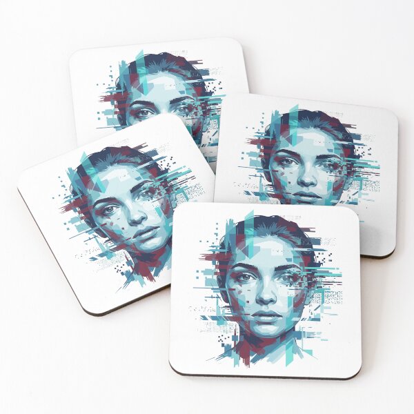 Item preview, Adversarial Blue Glitch Face Portrait | AI Generative Art Design designed and sold by Uglyandcute.