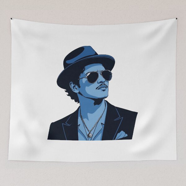 Item preview, Blue Noir Stylish Portrait With Hat And Sunglasses designed and sold by AshleySan84254.