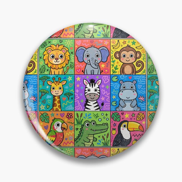 Item preview, Cute Kawaii Safari Animal Character Grid designed and sold by Teeny Quities.