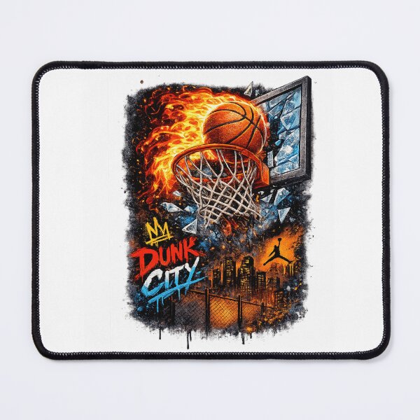 Item preview, Fire Above the Rim – Explosive Basketball Dunk Artwork designed and sold by treandsart.