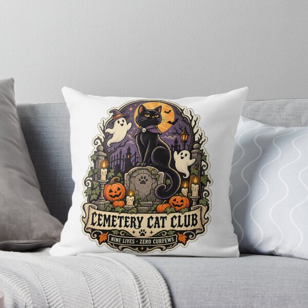 Item preview, Cemetery Cat Club | Black Cat Halloween Gothic Badge Art designed and sold by DmaarGroup.