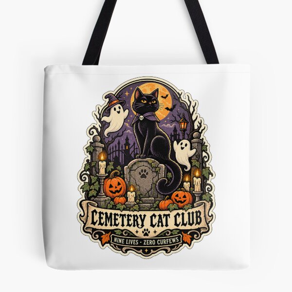 Item preview, Cemetery Cat Club | Black Cat Halloween Gothic Badge Art designed and sold by DmaarGroup.