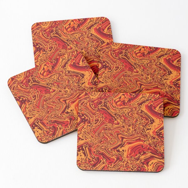 Item preview, Adversarial Fiery Liquid Glitch Swirl | Orange Red Abstract Art designed and sold by Uglyandcute.