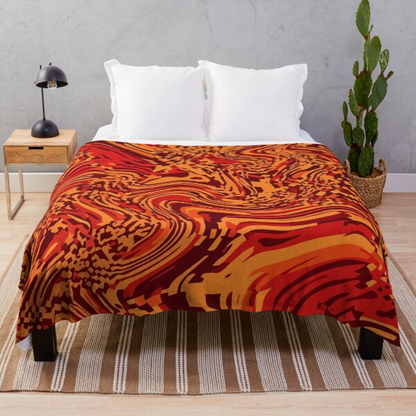 Item preview, Adversarial Fiery Liquid Glitch Swirl | Orange Red Abstract Art designed and sold by Uglyandcute.