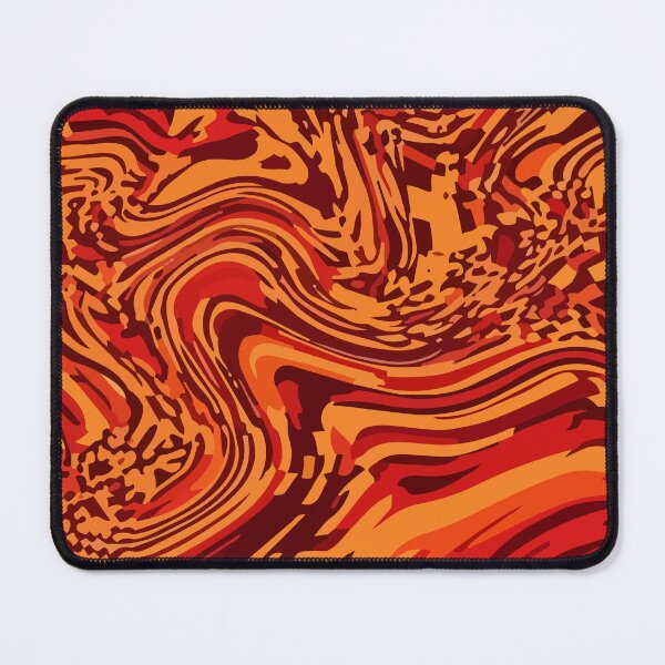 Item preview, Adversarial Fiery Liquid Glitch Swirl | Orange Red Abstract Art designed and sold by Uglyandcute.