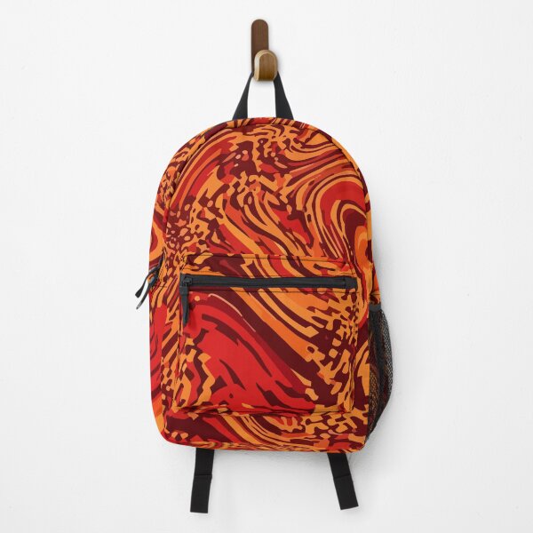 Item preview, Adversarial Fiery Liquid Glitch Swirl | Orange Red Abstract Art designed and sold by Uglyandcute.