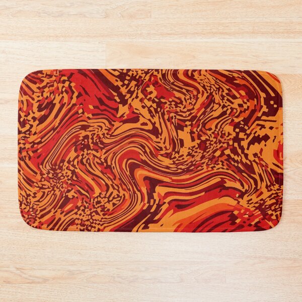 Item preview, Adversarial Fiery Liquid Glitch Swirl | Orange Red Abstract Art designed and sold by Uglyandcute.