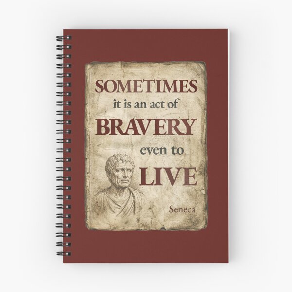 Item preview, Sometimes It Is an Act of Bravery Even to Live - Seneca - Vintage Distressed Stoic Quote - Roman Red Version designed and sold by Stoic Core.