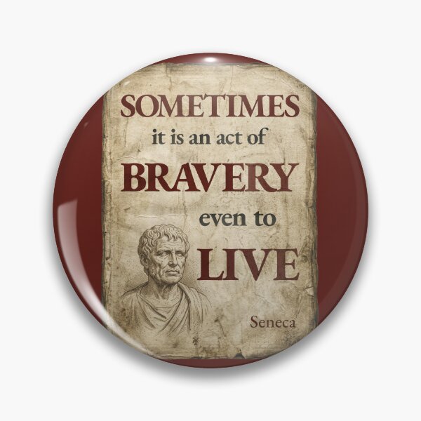 Item preview, Sometimes It Is an Act of Bravery Even to Live - Seneca - Vintage Distressed Stoic Quote - Roman Red Version designed and sold by Stoic Core.