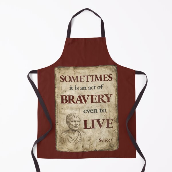 Item preview, Sometimes It Is an Act of Bravery Even to Live - Seneca - Vintage Distressed Stoic Quote - Roman Red Version designed and sold by Stoic Core.