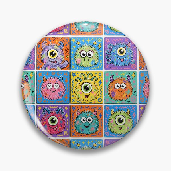 Item preview, Cute Colorful Kawaii Monster Character Grid designed and sold by Teeny Quities.