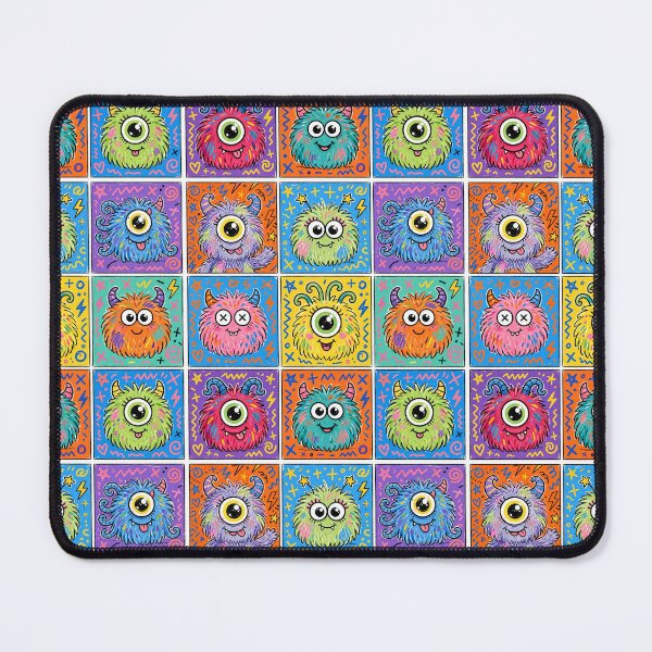 Item preview, Cute Colorful Kawaii Monster Character Grid designed and sold by Teeny Quities.