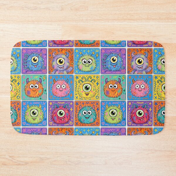 Item preview, Cute Colorful Kawaii Monster Character Grid designed and sold by Teeny Quities.