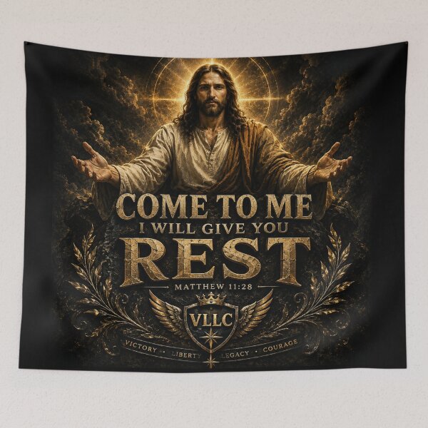 Item preview, VLLC Come To Me Matthew 11 28 Jesus Christ Art designed and sold by VICTORY LIBERTY .