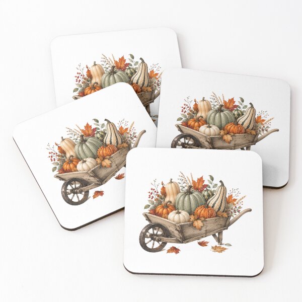 Item preview, Rustic Autumn Pumpkin Wheelbarrow designed and sold by Wild Ink Studio by Barbara.