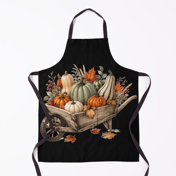 Item preview, Rustic Autumn Pumpkin Wheelbarrow designed and sold by Wild Ink Studio by Barbara.