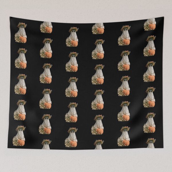 Item preview, Boho Floral Ghost with Pumpkin – Cute Fall Halloween designed and sold by KAM-KAM-STORE.