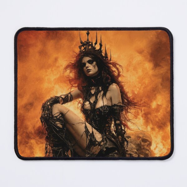 Item preview, Dark Fantasy Gothic Queen with Skulls – Infernal Empress on a Throne of Bones designed and sold by DrakariArt.