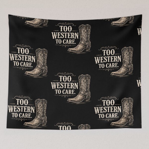Item preview, Too Western To Care Vintage Cowboy Boot Graphic for Dark Apparel designed and sold by Anyshca.