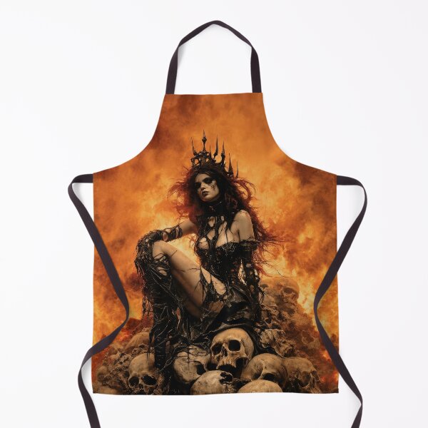 Item preview, Dark Fantasy Gothic Queen with Skulls – Infernal Empress on a Throne of Bones designed and sold by DrakariArt.