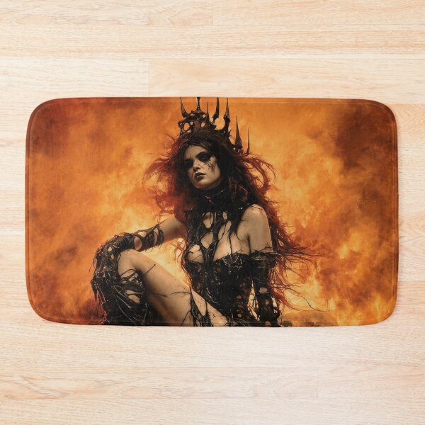 Item preview, Dark Fantasy Gothic Queen with Skulls – Infernal Empress on a Throne of Bones designed and sold by DrakariArt.