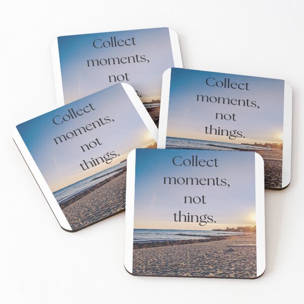 Item preview, Collect Moments Not Things – Sunset on the beach with a quote designed and sold by Tammigrafie.