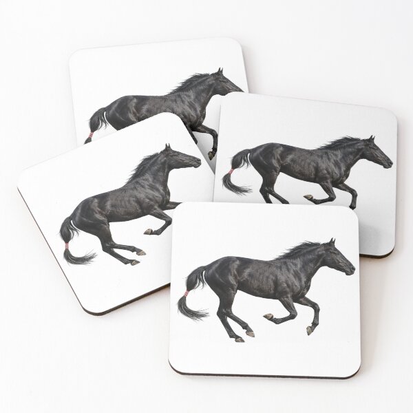 Item preview, A black Abaga horse at a gallop designed and sold by Cheval-de-coeur.