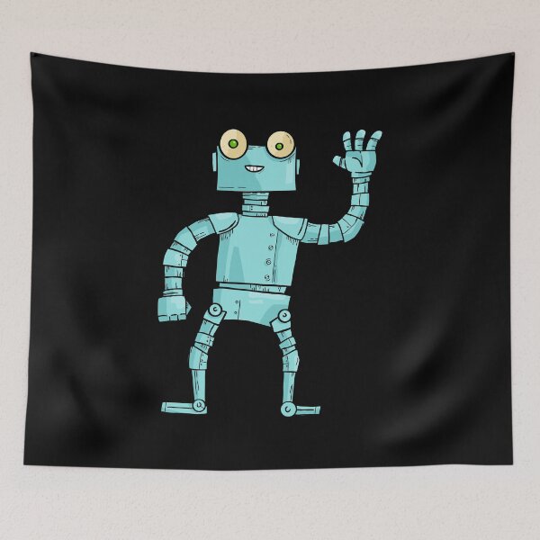 Item preview, Cute Cartoon Robot Waving Blue Funny Character designed and sold by chaaval.