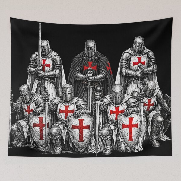 Item preview, Crusader Knights Praying designed and sold by WotanArt.