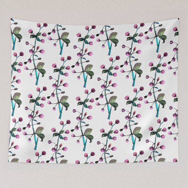 Item preview, Pink Berry Botanical Branch Watercolour designed and sold by ArithraStudio.