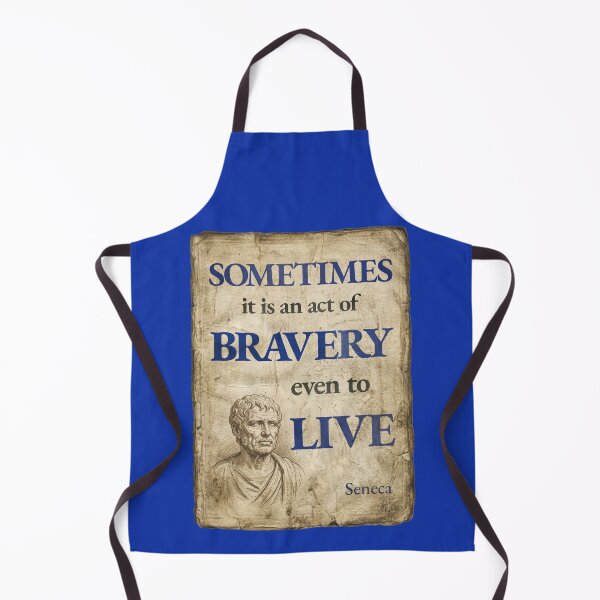 Item preview, Sometimes It Is an Act of Bravery Even to Live - Seneca - Vintage Distressed Stoic Quote - Egyptian Blue Version designed and sold by Stoic Core.