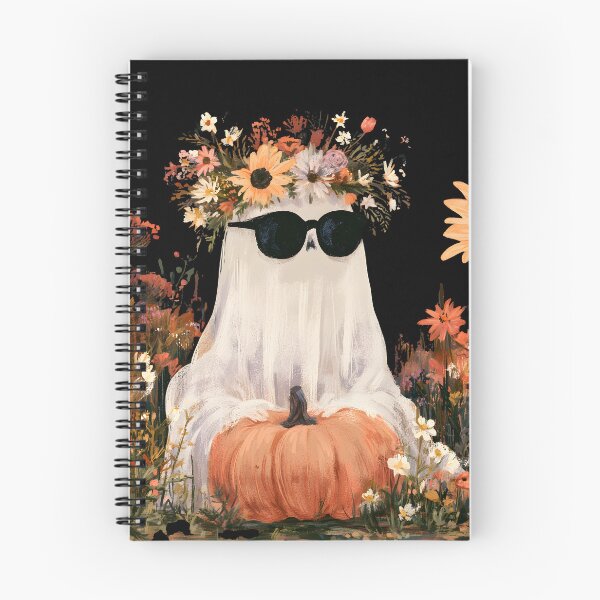 Item preview, Floral Ghost with Pumpkin – Cozy Boho Halloween designed and sold by KAM-KAM-STORE.