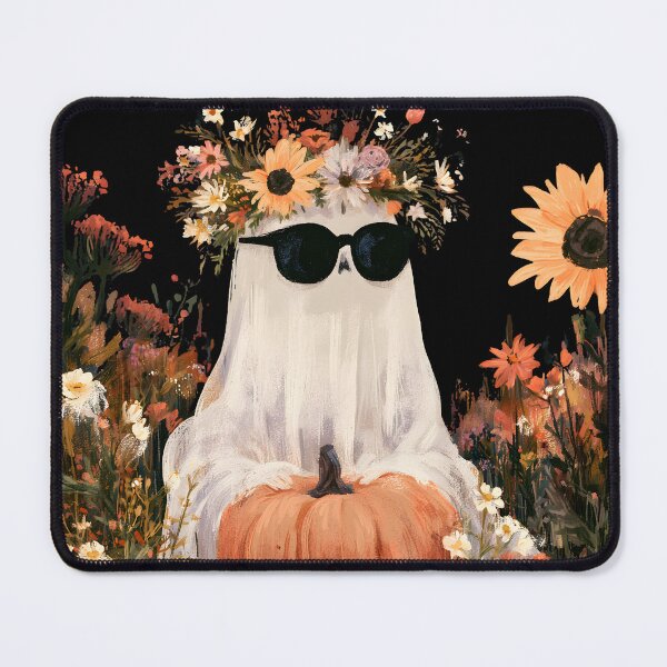 Item preview, Floral Ghost with Pumpkin – Cozy Boho Halloween designed and sold by KAM-KAM-STORE.