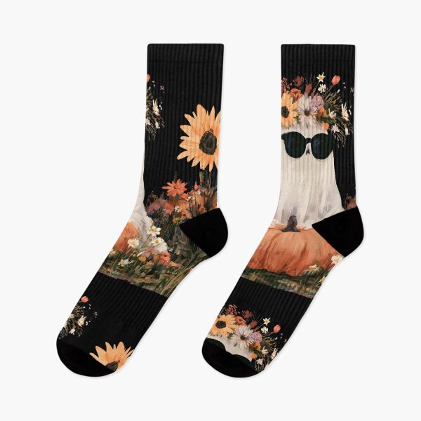 Item preview, Floral Ghost with Pumpkin – Cozy Boho Halloween designed and sold by KAM-KAM-STORE.