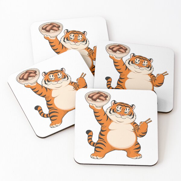 Item preview, Chubby Tiger Raising Char Siu Rice Bowl designed and sold by aigcx.