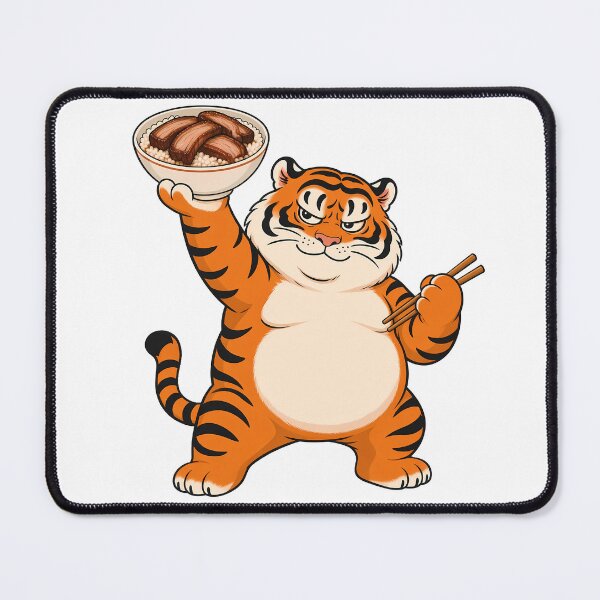 Item preview, Chubby Tiger Raising Char Siu Rice Bowl designed and sold by aigcx.
