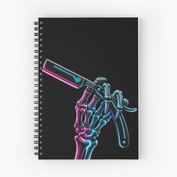 Item preview, Neon Skeleton Hand Holding Straight Razor Art designed and sold by Barber MD Culture.