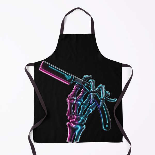 Item preview, Neon Skeleton Hand Holding Straight Razor Art designed and sold by Barber MD Culture.