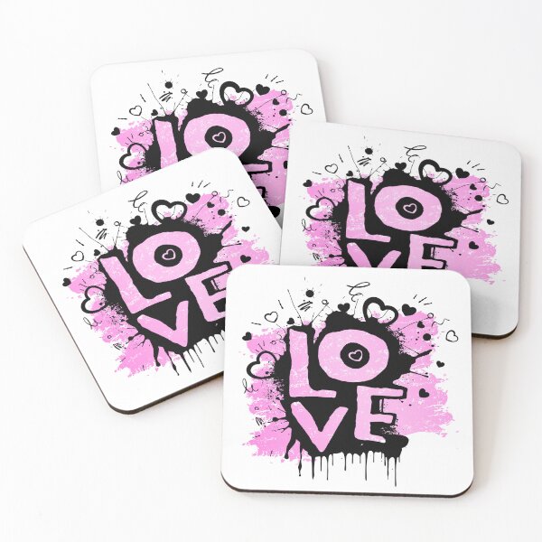 Item preview, Love Graffiti Pink Black Paint Splatter  designed and sold by chaaval.