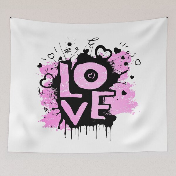 Item preview, Love Graffiti Pink Black Paint Splatter  designed and sold by chaaval.