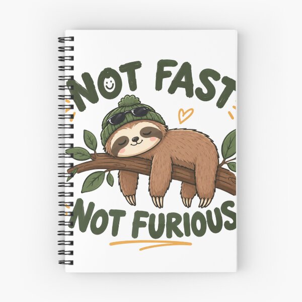 Item preview, Funny Sloth Not Fast Not Furious Cute Animal Illustration Graphic designed and sold by ucpstudio.
