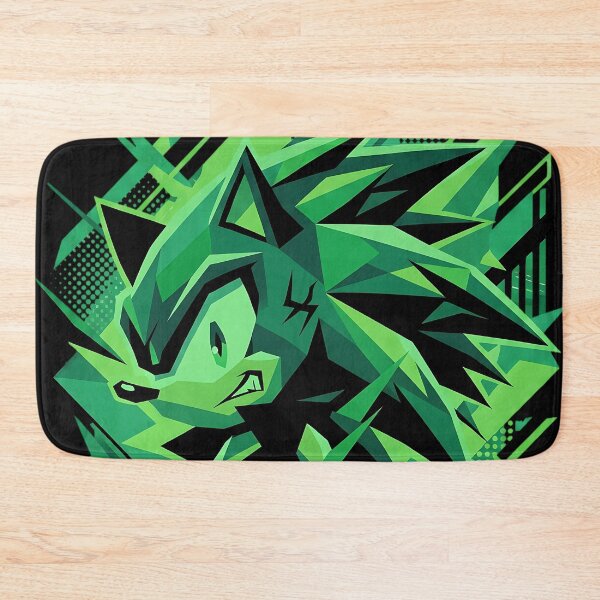 Item preview, Geometric Green Hedgehog Abstract Speed Art Neko designed and sold by CuteKats.