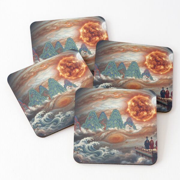 Item preview, Jovian Peaks: The Cosmic Irwolobongdo - Sun, Moon, and Storms designed and sold by SOOstudio73.