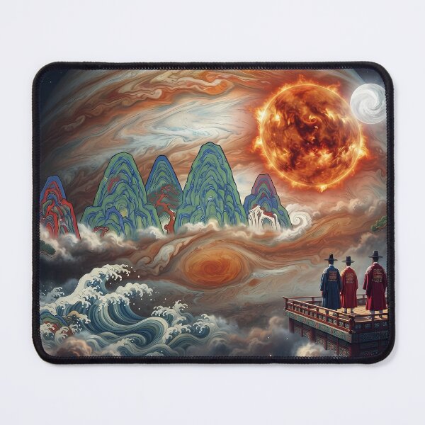 Item preview, Jovian Peaks: The Cosmic Irwolobongdo - Sun, Moon, and Storms designed and sold by SOOstudio73.