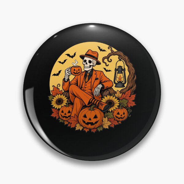 Item preview, Halloween Skeleton Pumpkin Harvest Spooky Autumn Fall designed and sold by clothesy7.